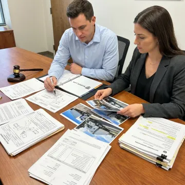 Legal team preparing truck accident claim