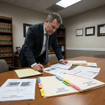 Attorney reviewing wrongful death case evidence