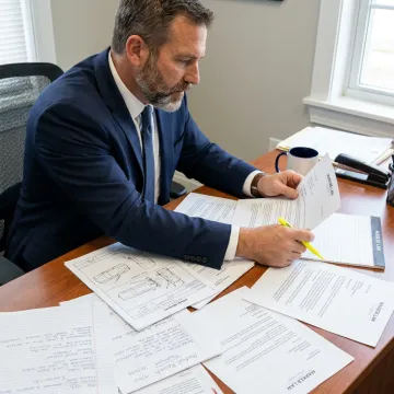 Car accident attorney preparing injury claim evidence