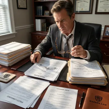 Attorney reviewing car accident evidence