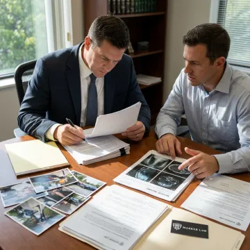 Attorney reviewing personal injury case evidence