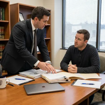 Lawyer explaining car accident claim process to client