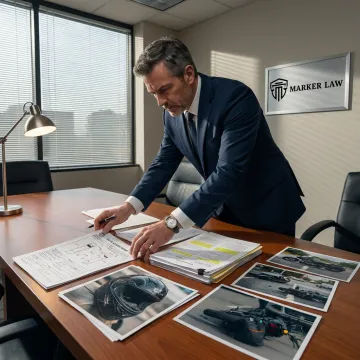 Attorney preparing a motorcycle accident claim