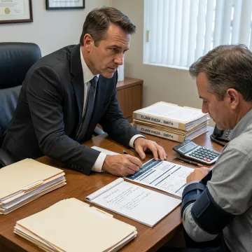 Attorney guiding an injured worker through a claim process