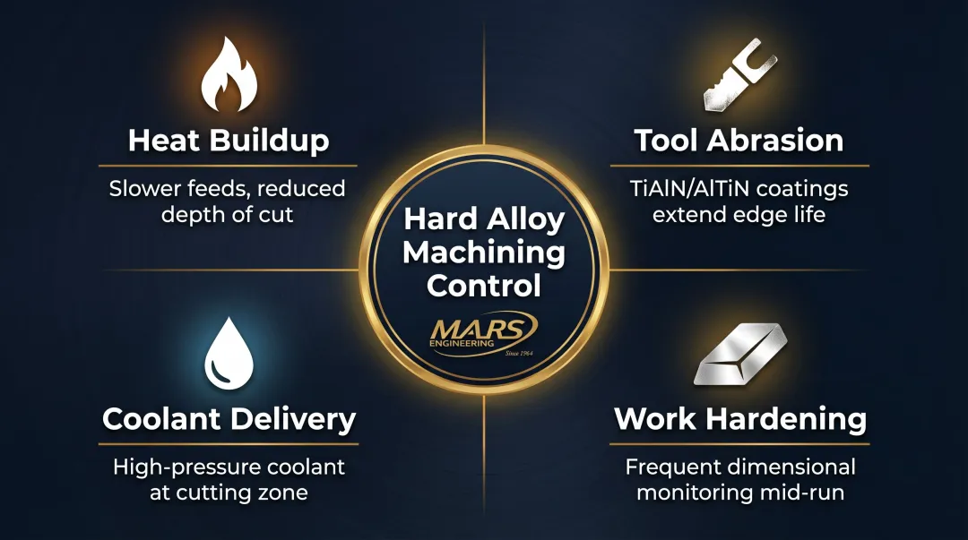 Aerospace alloy machining challenges and control strategies for titanium and Inconel
