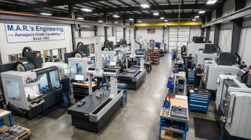 M.A.R.'s Engineering precision CNC machining facility with multi-axis equipment and quality systems