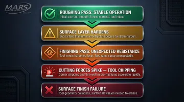 5-step titanium work hardening progressive failure sequence process flow diagram