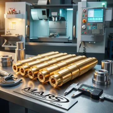 Precision brass shafts in a machine shop