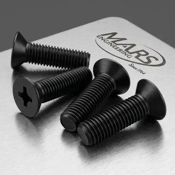 Black oxide flat head machine screws