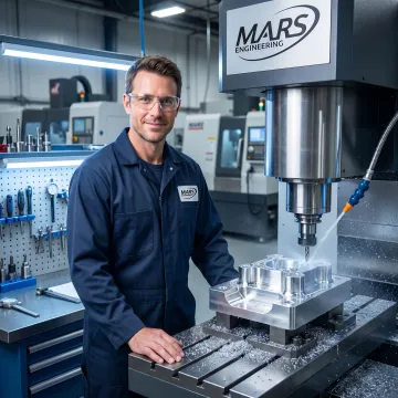 Custom aluminum part being machined