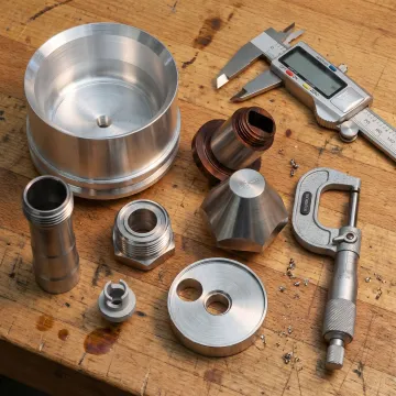 Custom CNC components ready for inspection