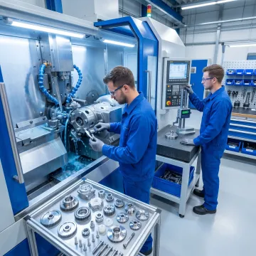 Precision manufacturing equipment in operation