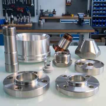 Machined custom flange and turned components