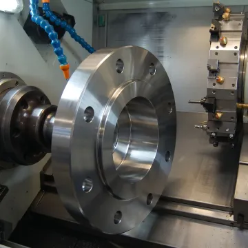 Custom machined metal flange component