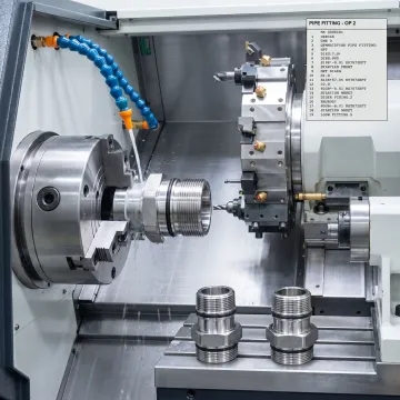 Precision machining of custom pipe fittings