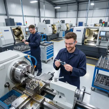 Production screw machining in a precision machine shop