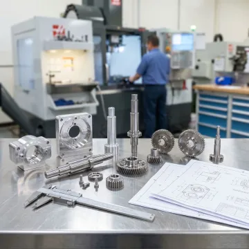 Prototype and production parts in a machine shop
