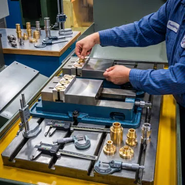 Precision machined prototype parts in a manufacturing facility