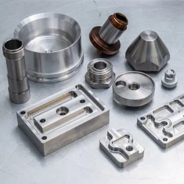 Machined metal components produced by CNC turning and milling