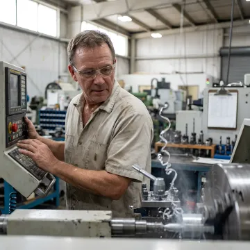Custom aluminum part being machined
