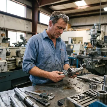 Precision bearing components being inspected