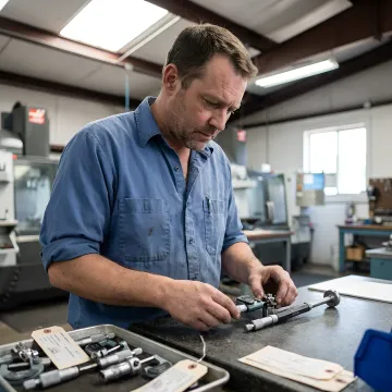 Machined medical components under inspection