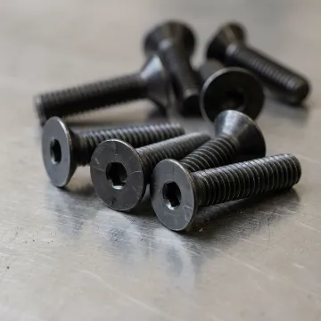 Black oxide flat head machine screws