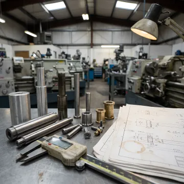 Prototype and production parts in a machine shop