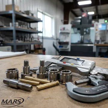 Precision turned metal components and inspection setup