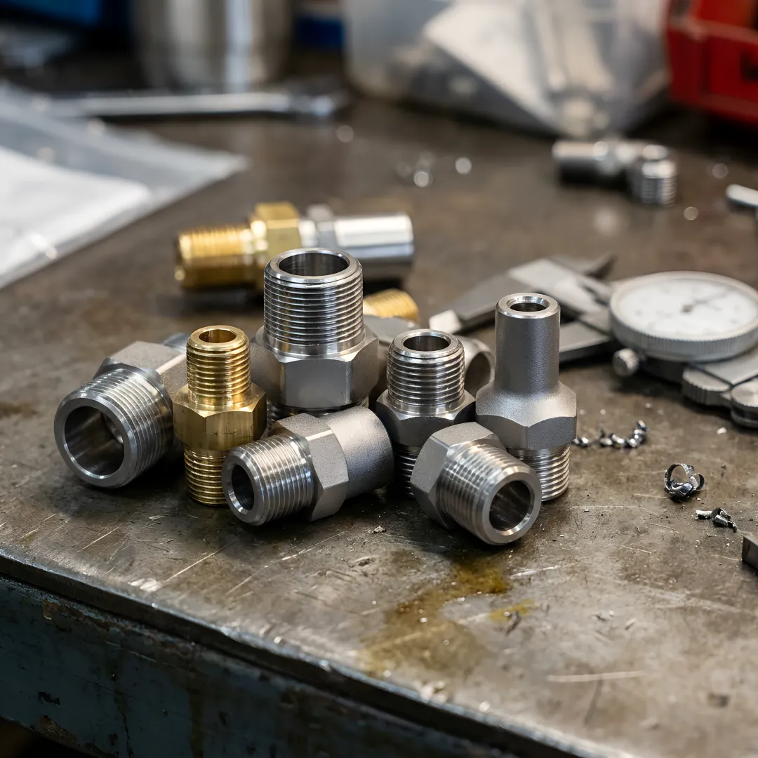 Machined hydraulic fitting components