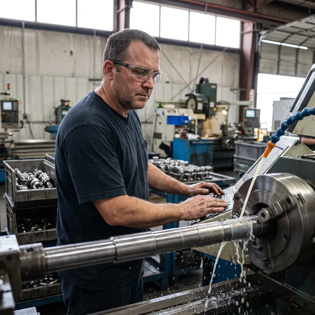 Automotive components being machined on CNC equipment