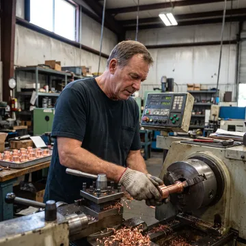 Copper component machining process