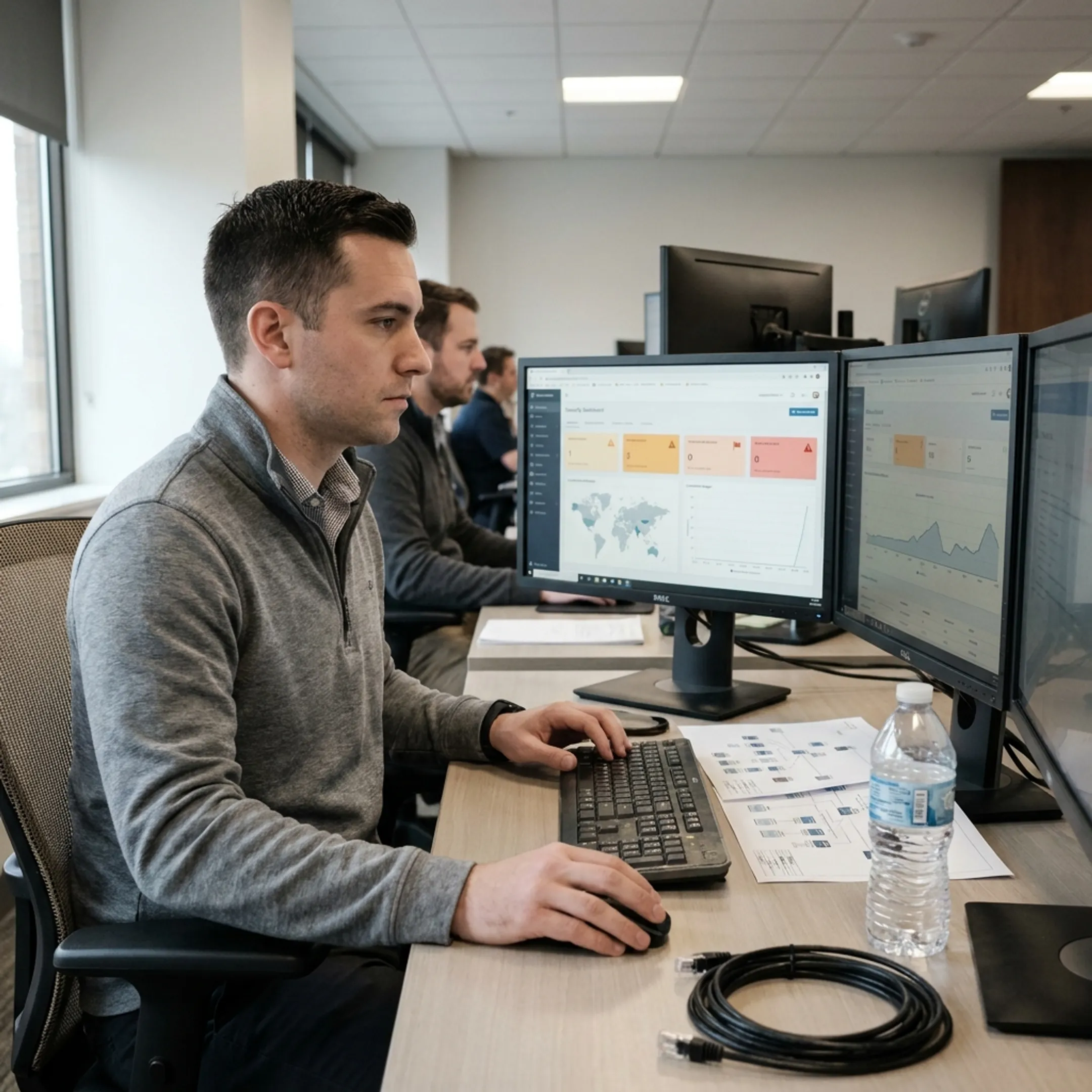 IT security specialist monitoring business network