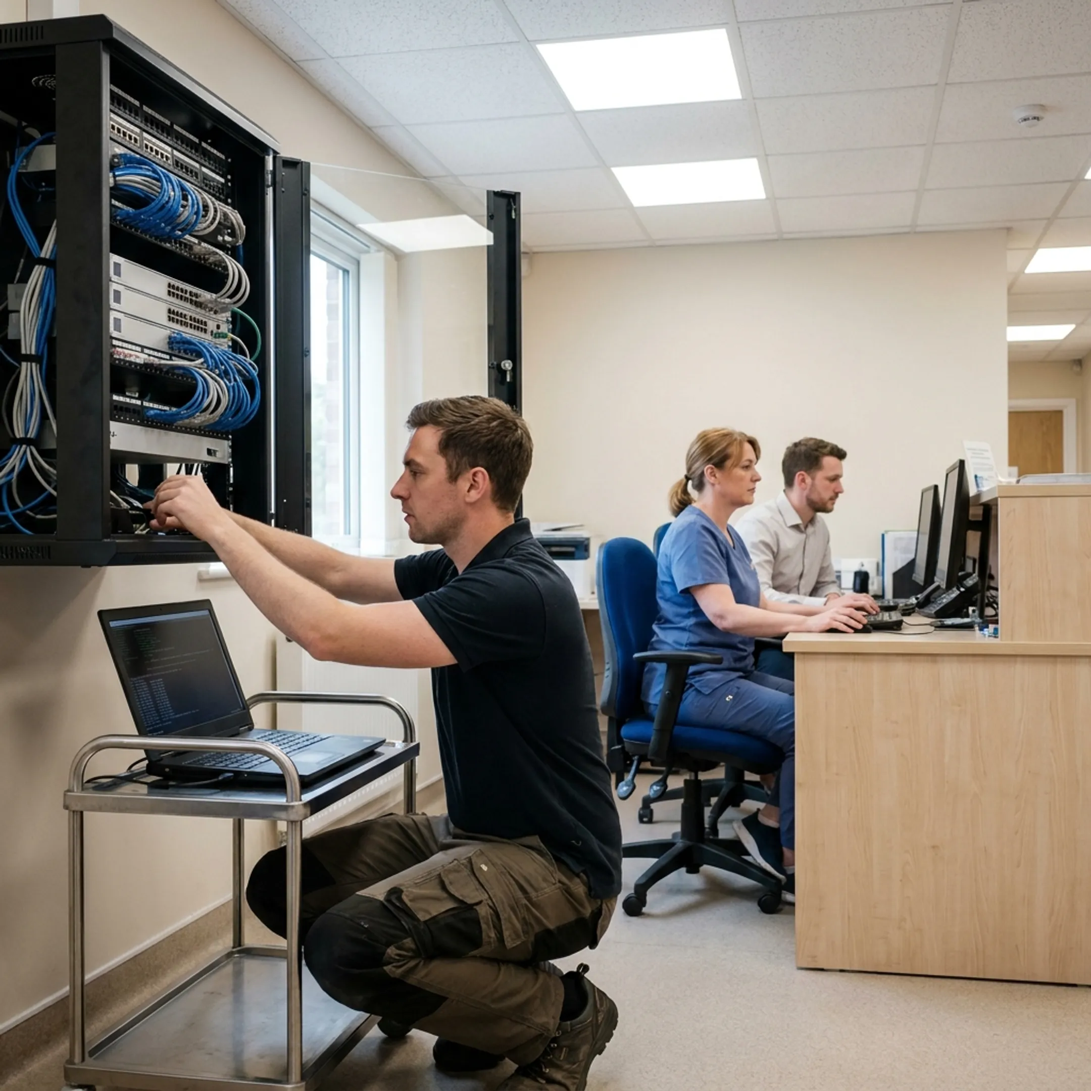 IT specialist supporting a healthcare office network
