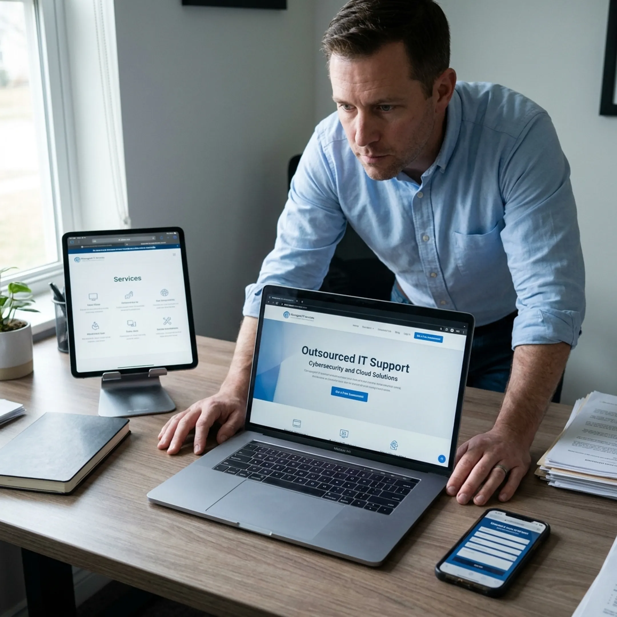 Responsive business website displayed on devices