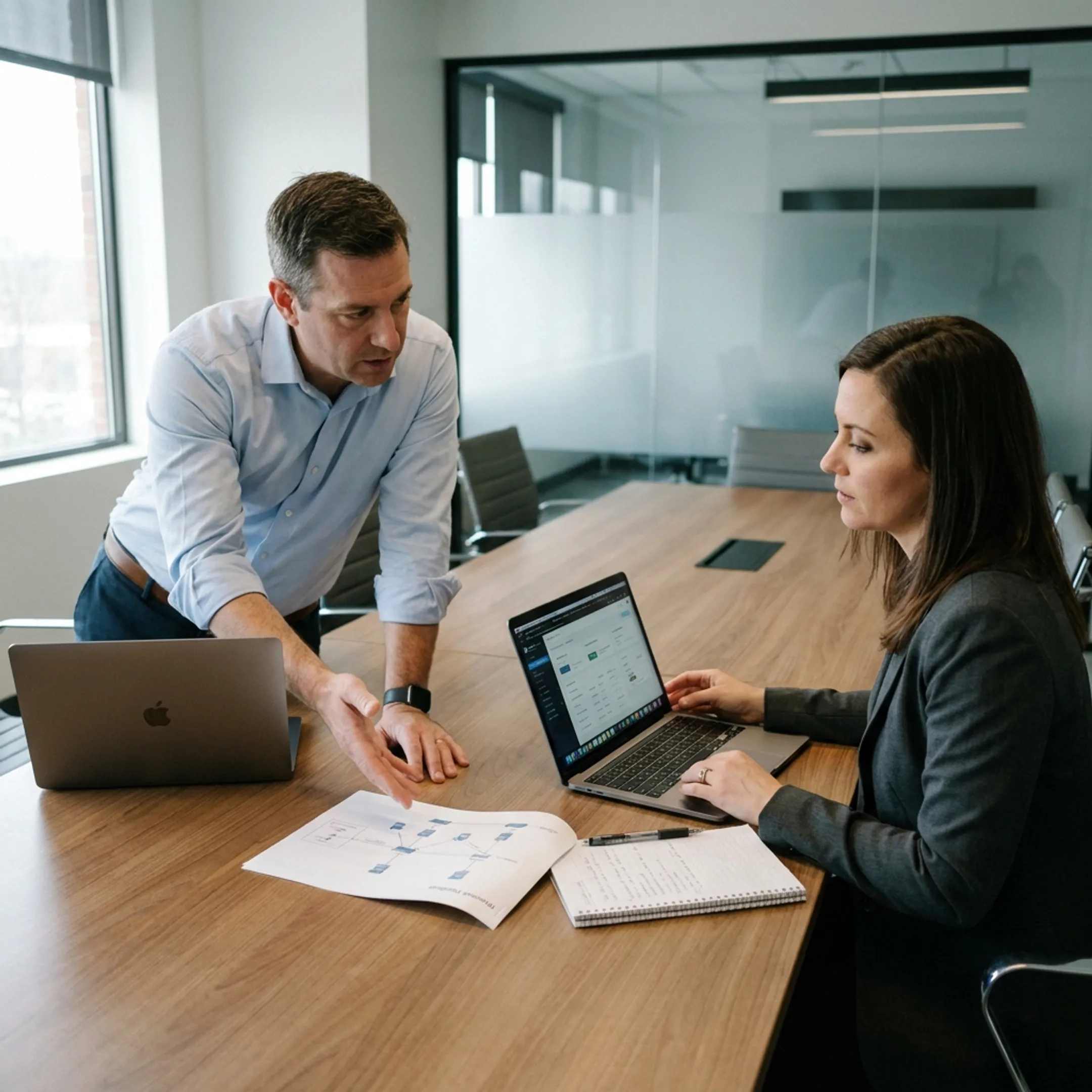 Developer planning a business website structure