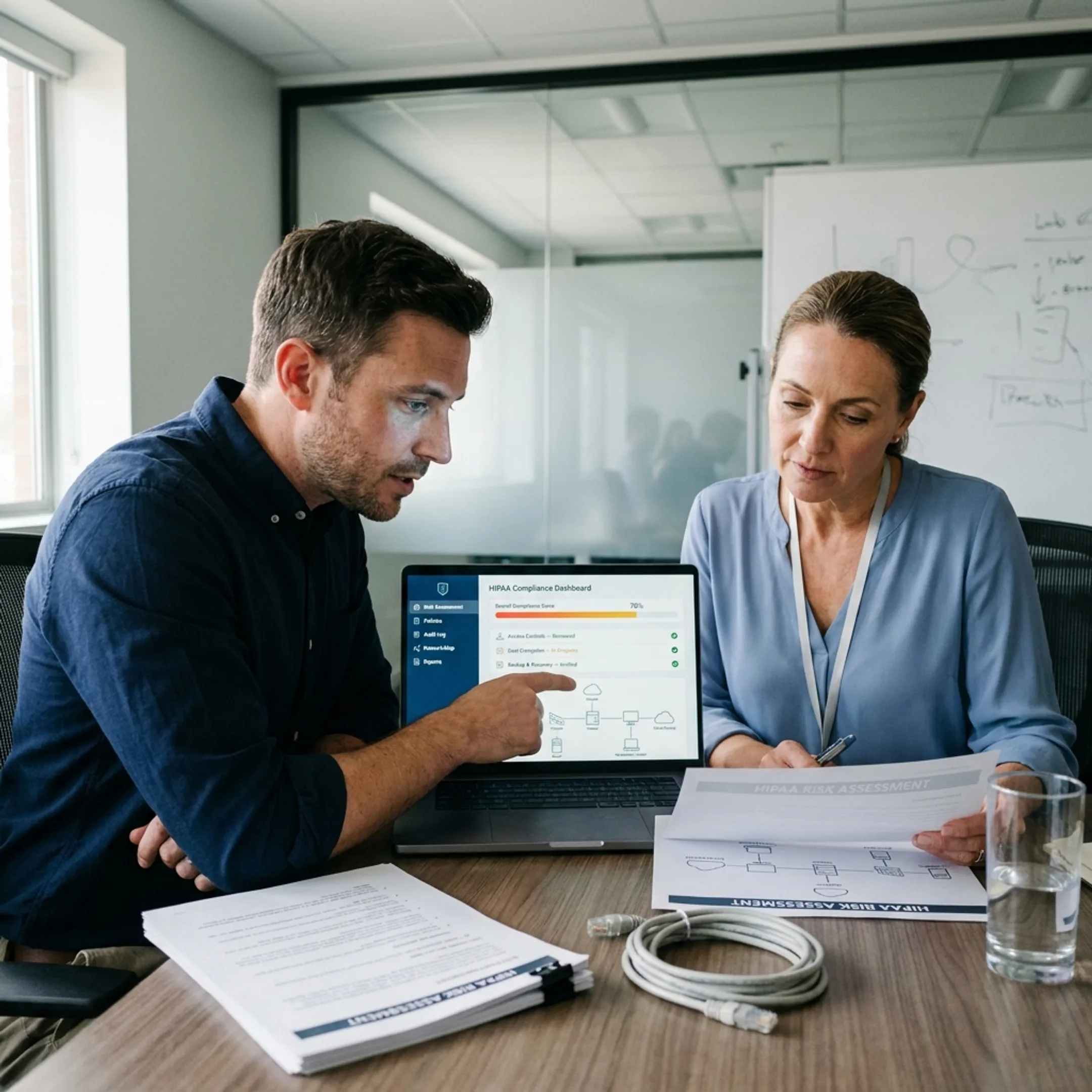 IT specialist planning HIPAA safeguards