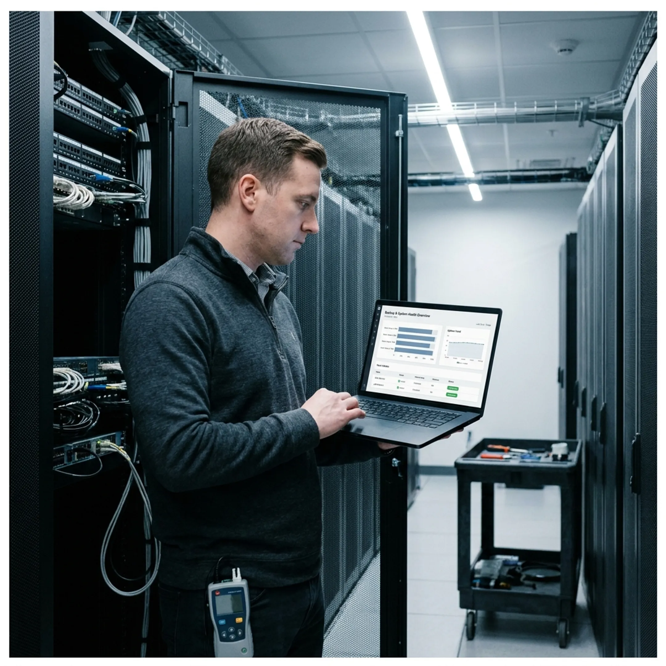 IT engineer managing physical server backups