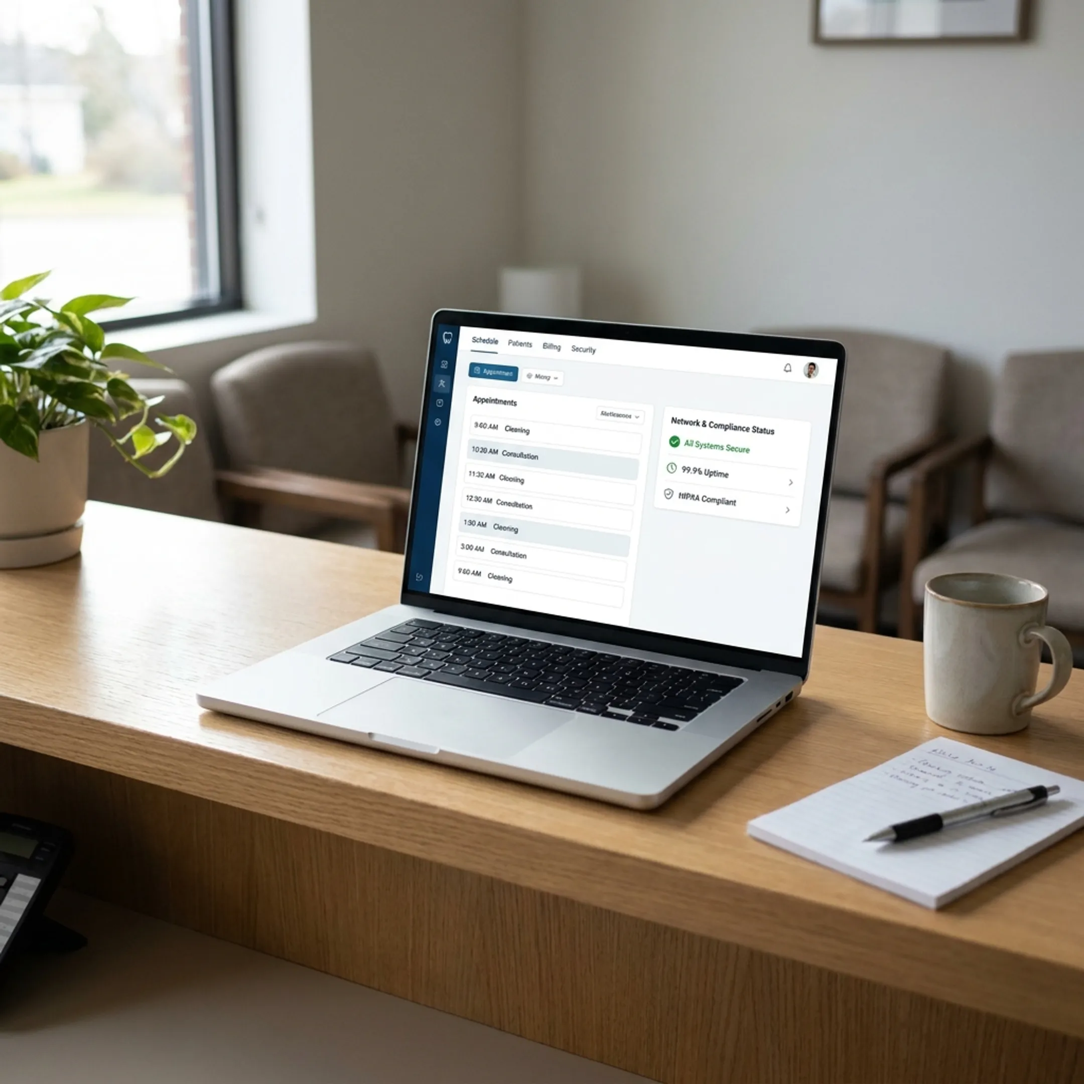 Dental practice website displayed on laptop