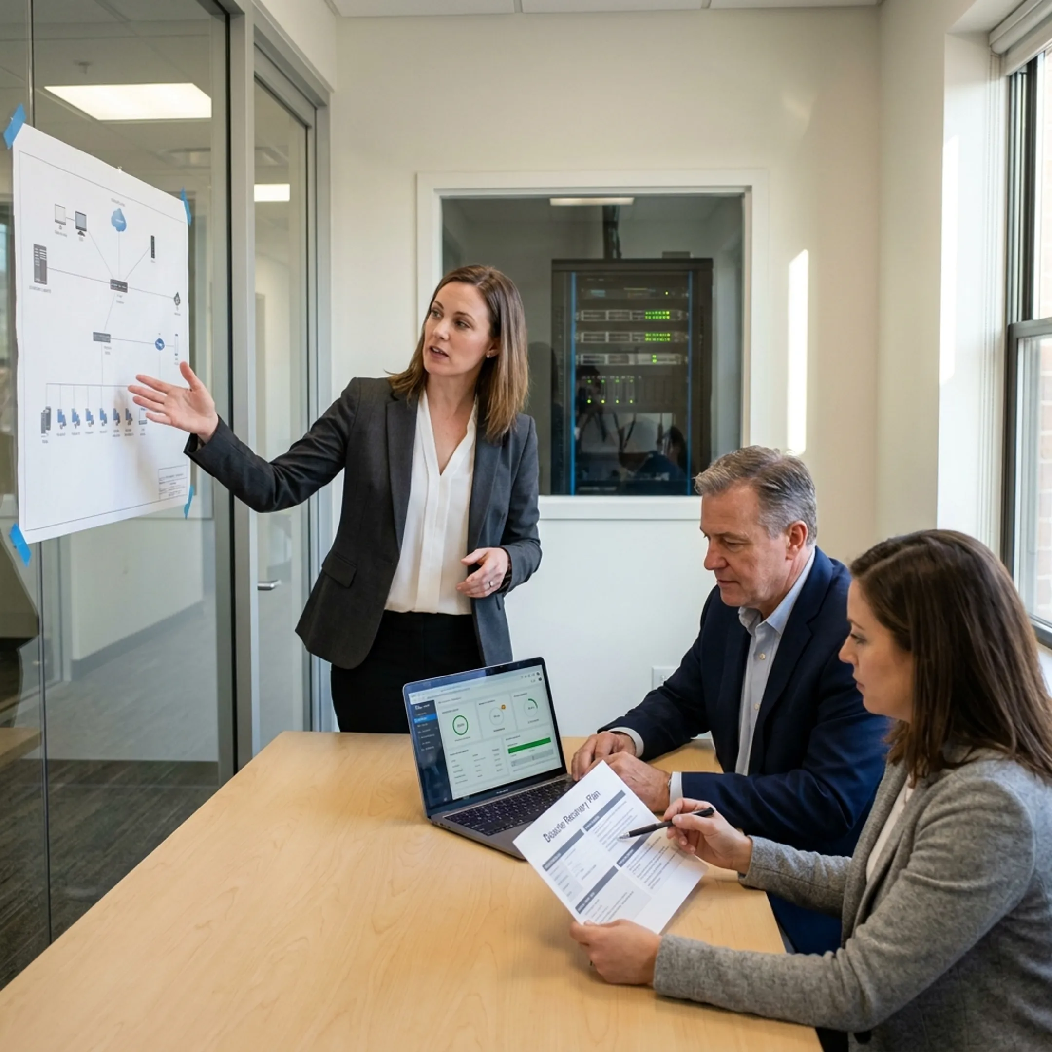 Consultant planning business IT recovery