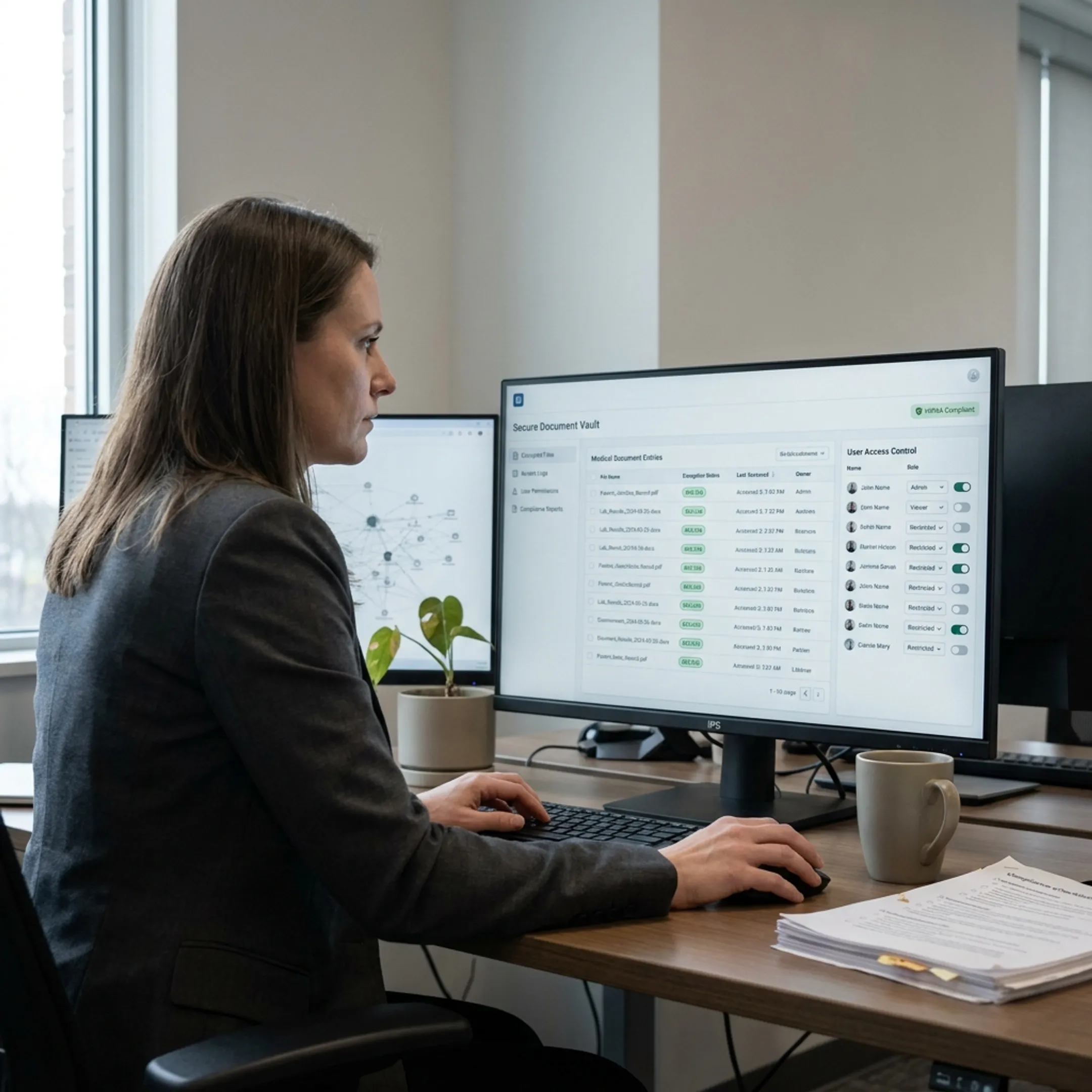 Secure healthcare file-sharing dashboard