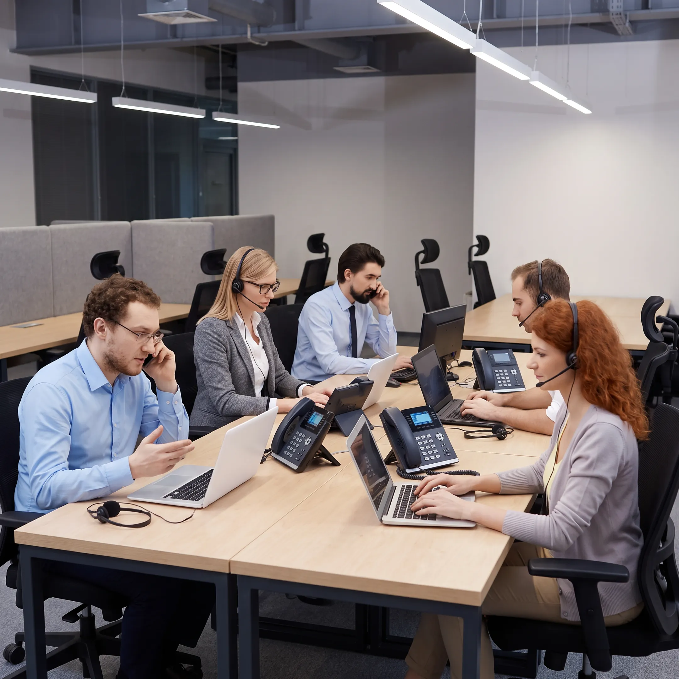 Small business team using a virtual phone system