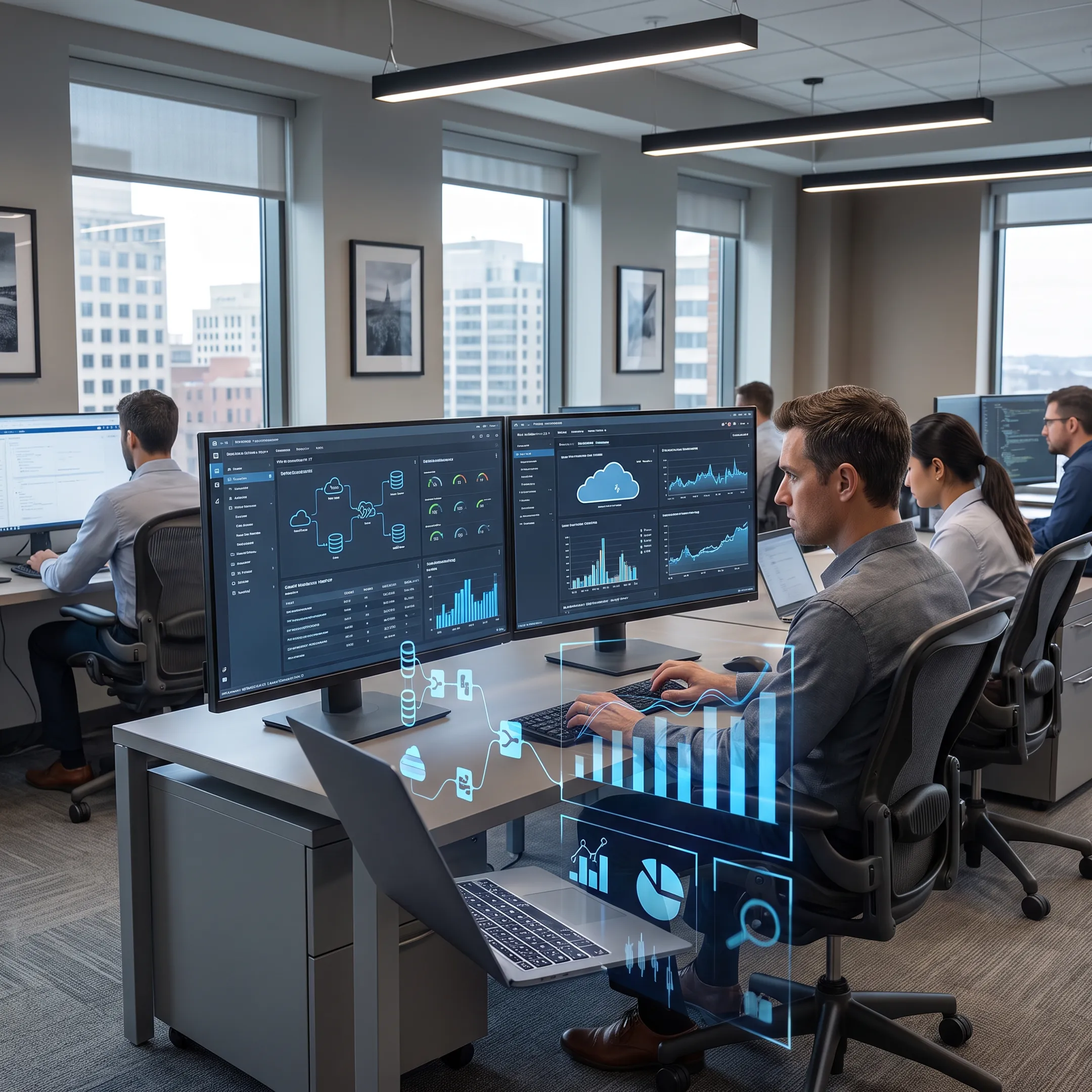 IT professionals collaborating in a Washington, DC office
