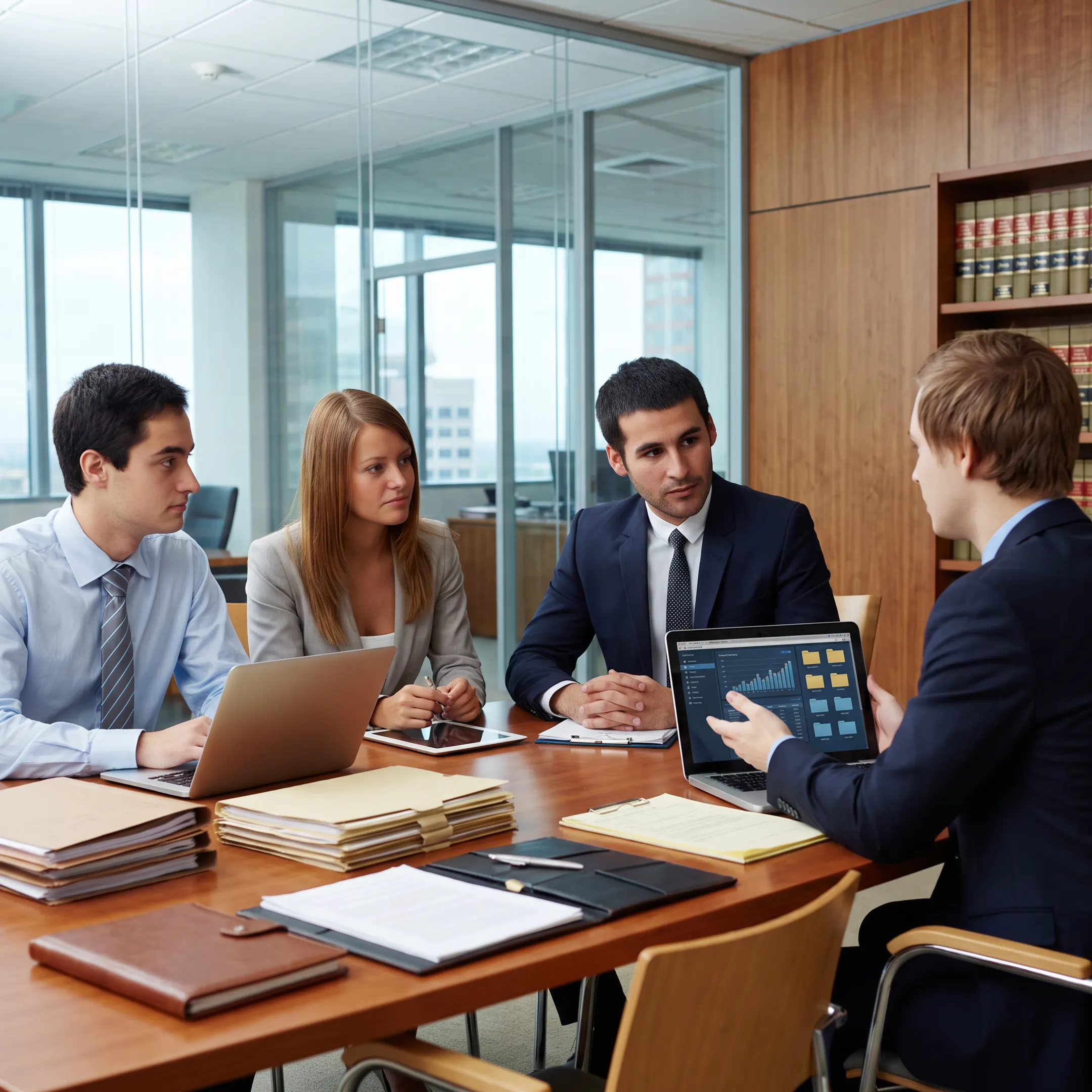 Legal technology consultant meeting with law firm team