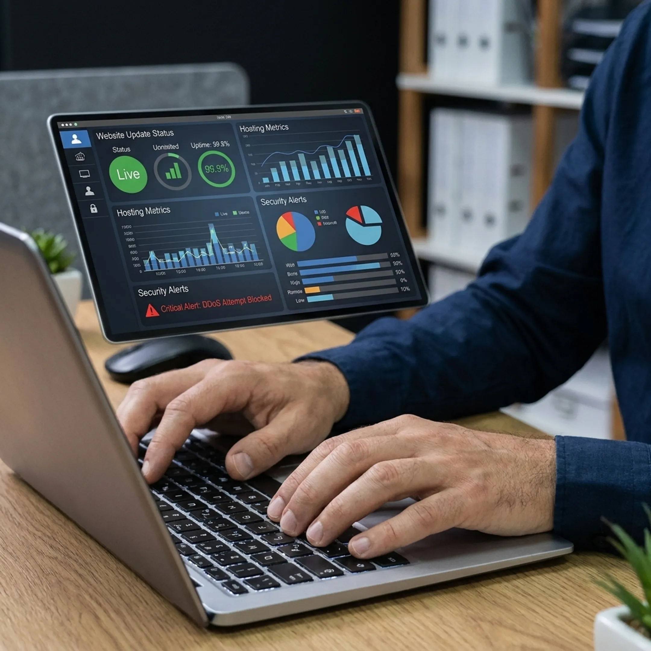 Website maintenance dashboard review
