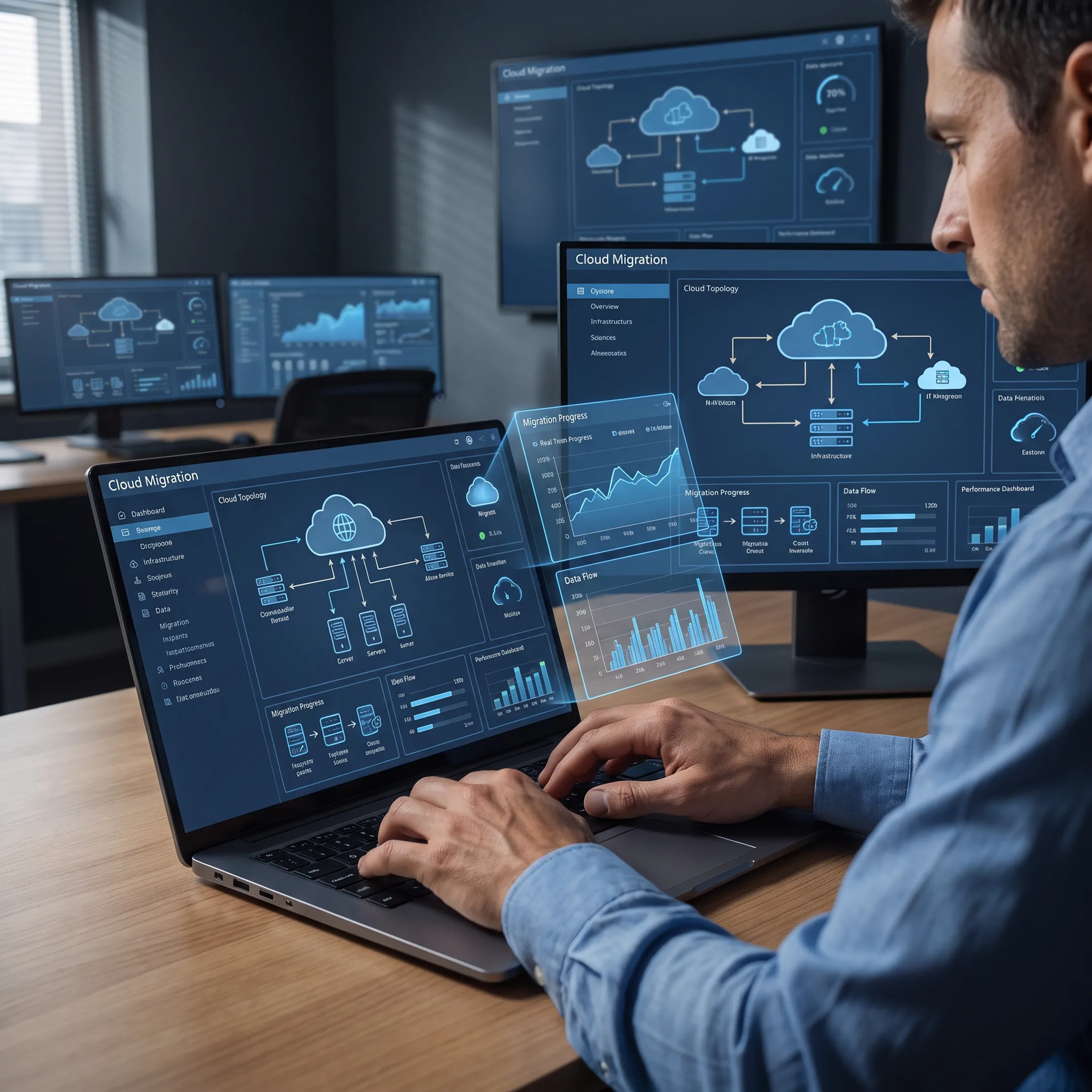 IT engineers planning a cloud migration