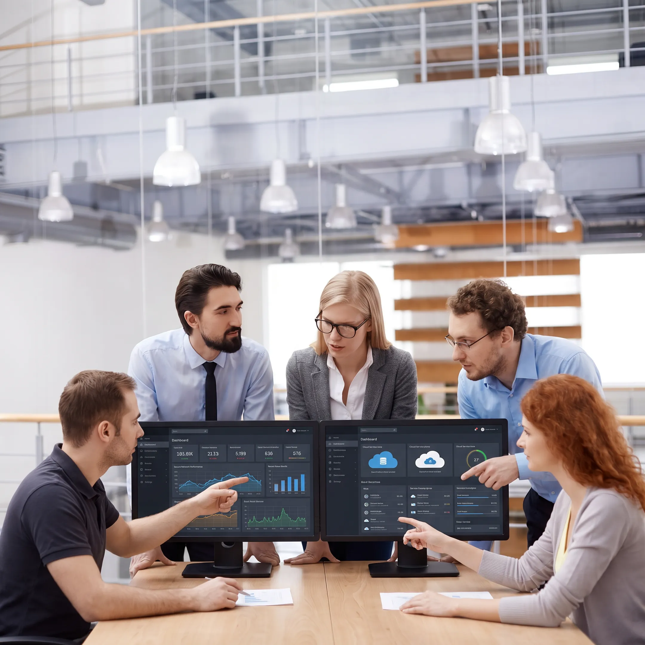 Managed IT specialist reviewing business systems