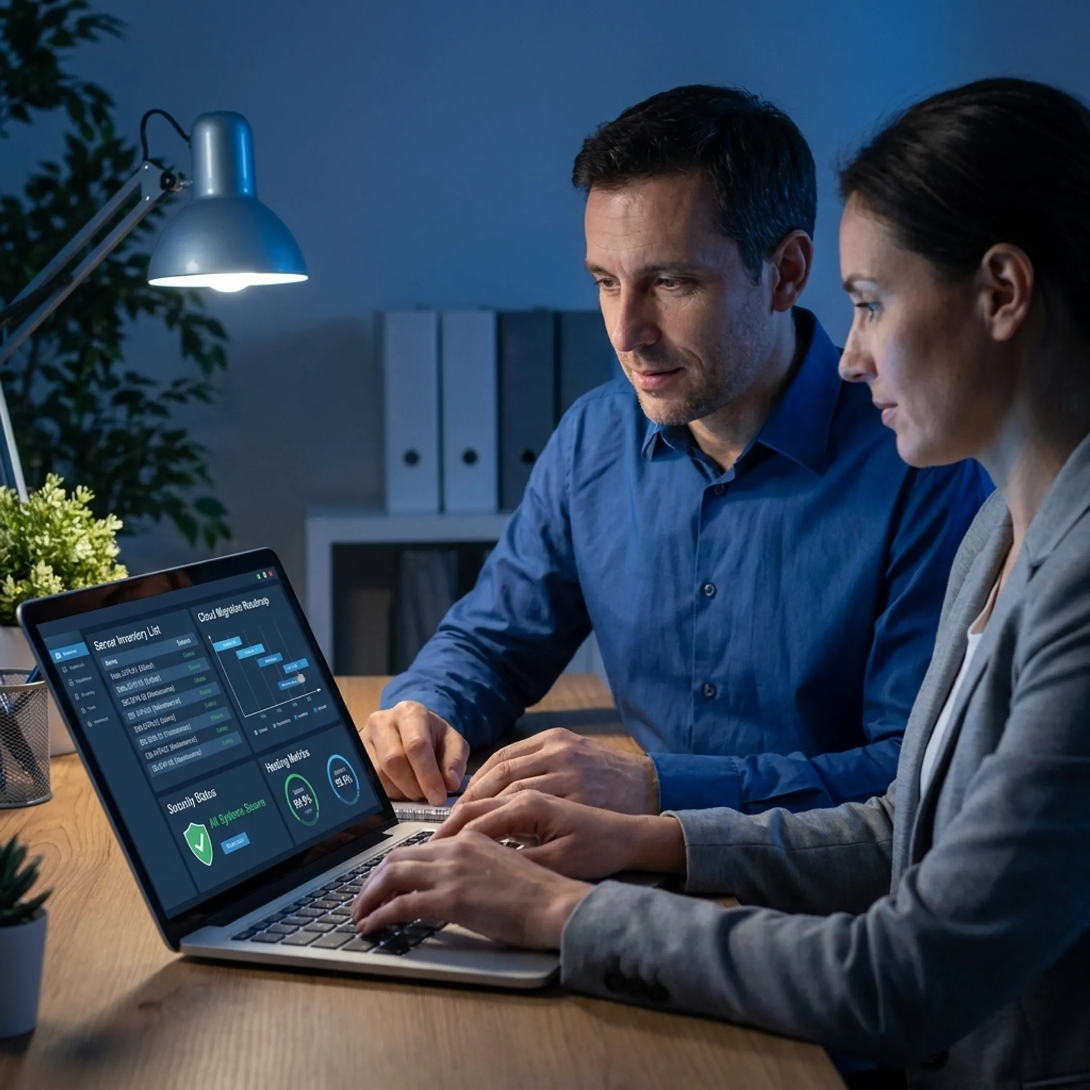 Specialist planning a secure cloud migration