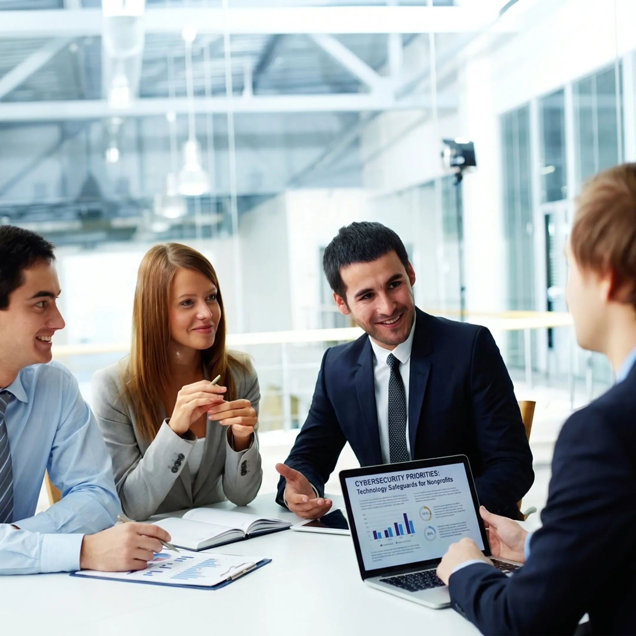 IT engineer helping nonprofit team plan security