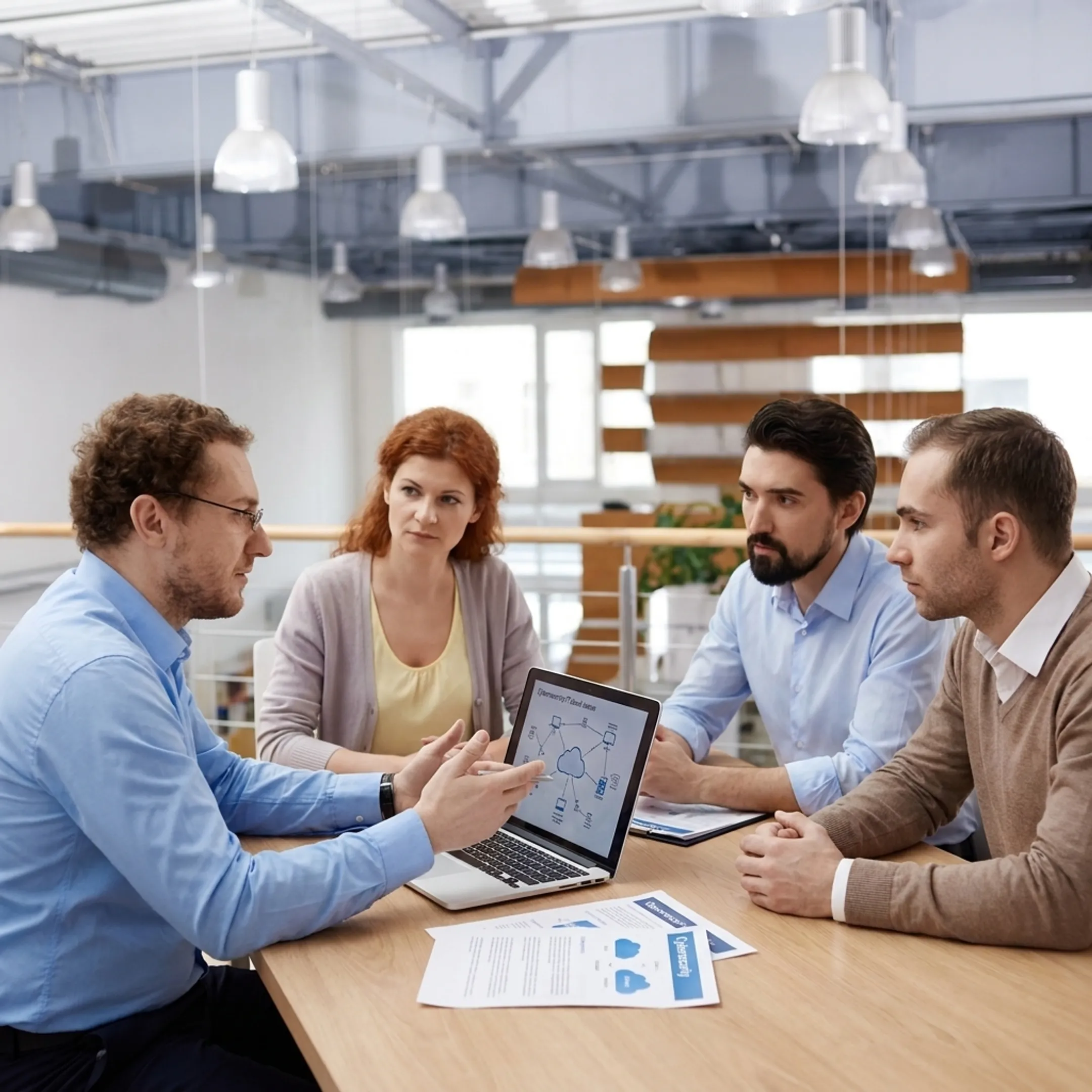 IT consultant discussing managed technology strategy
